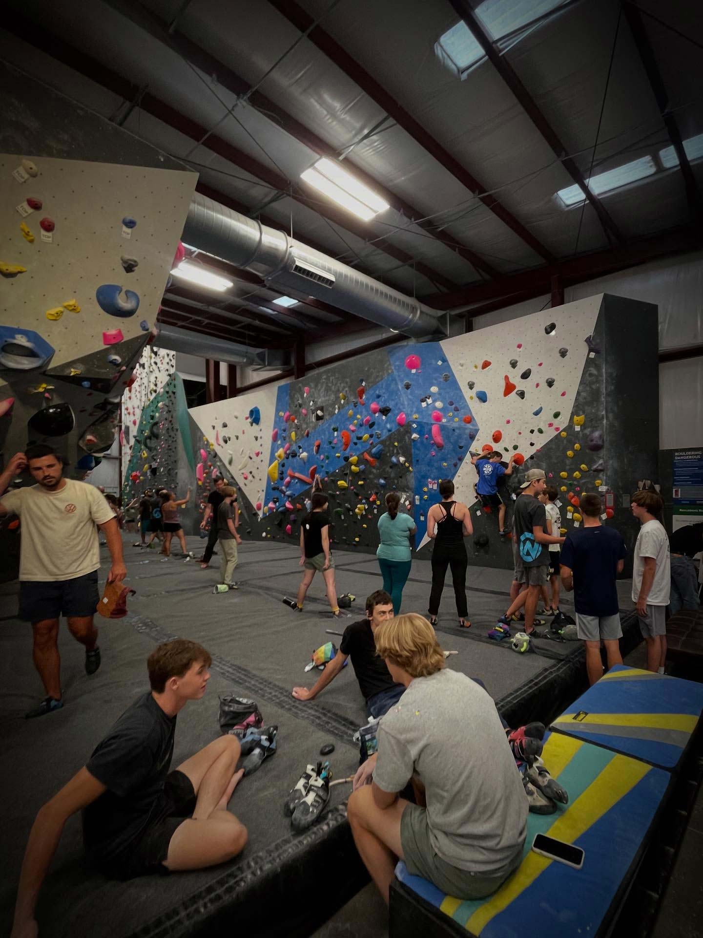 Community gathered at climbing gym